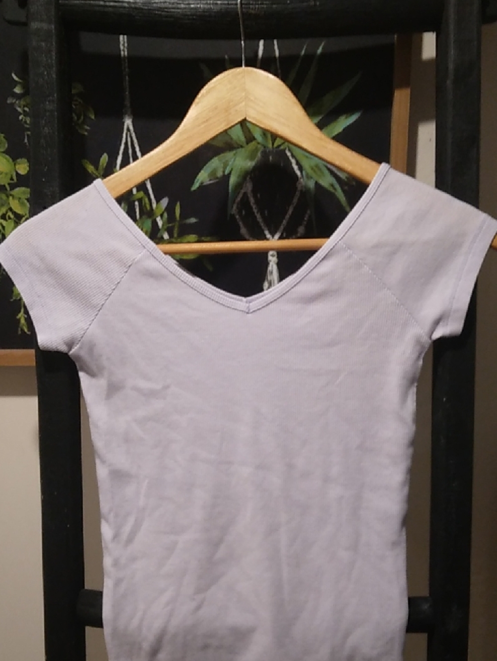 Girl's American Eagle Outfitters V-Neck Short Sleeve Ribbed Top